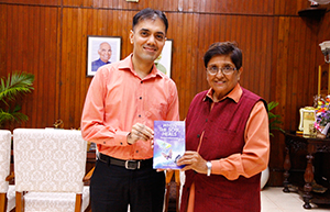 Presenting 'When The Soul Heals -- Explorations In Spiritual Psychology' to Dr. Kiran Bedi (2019)